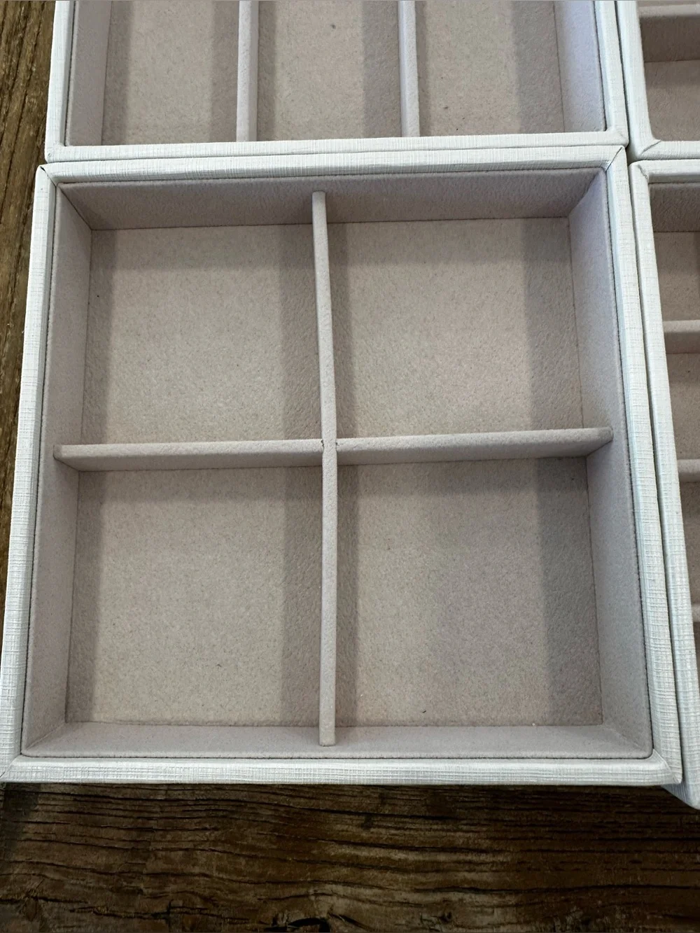 White Jewelry Organizer Tray Set - Elegant Multifunction Storage